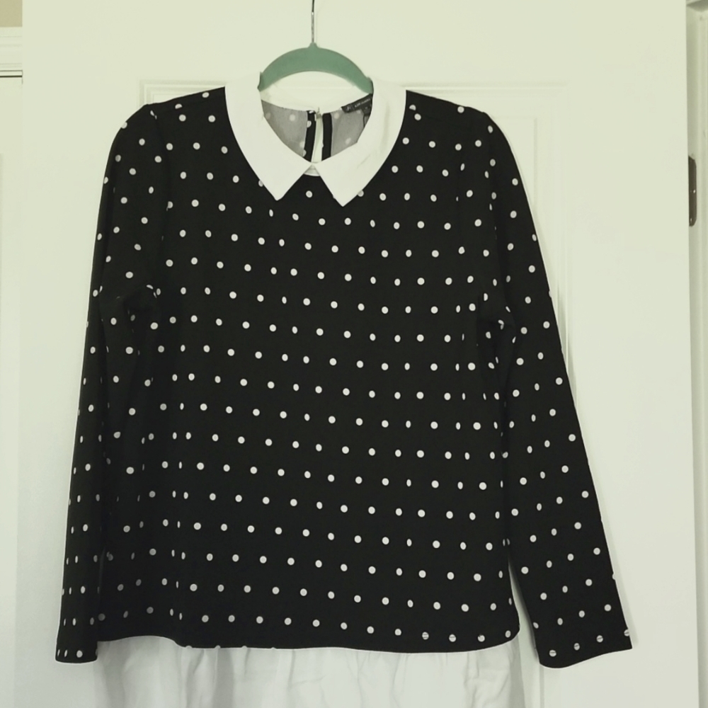 Long sleeve Poka Dot Top